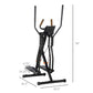 Soozier Gazelle Glider Air Walker Exercise Machine Elliptical Trainer with Four Resistance Levels, LCD Monitor, Heart Rate Sensor, Two Wheels