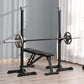 Soozier Adjustable Barbell Rack Stable Power Squat Stand Portable 2 Bars Barbell Holder Weight Rack, Black and White