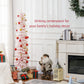 HOMCOM 5ft Snow-Flocked Artificial Christmas Tree, Slim Pencil Xmas Tree with 301 Realistic Branches, Metal Base, Pink