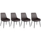 HOMCOM Upholstered Kitchen Chairs, Modern Dining Chairs Set of 2 with Diamond Tufting and Steel Legs for Dining Room, Black