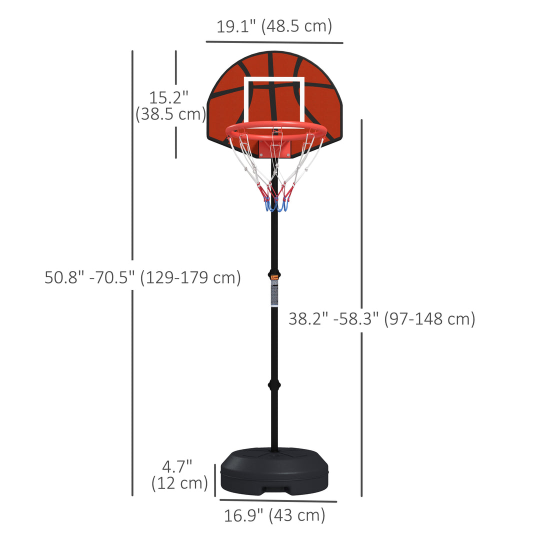 Soozier 3-5ft Basketball Hoop and Stand with Magenic Dartboard and Darts, 15" Backboard, Weighted Base for Teens Youth