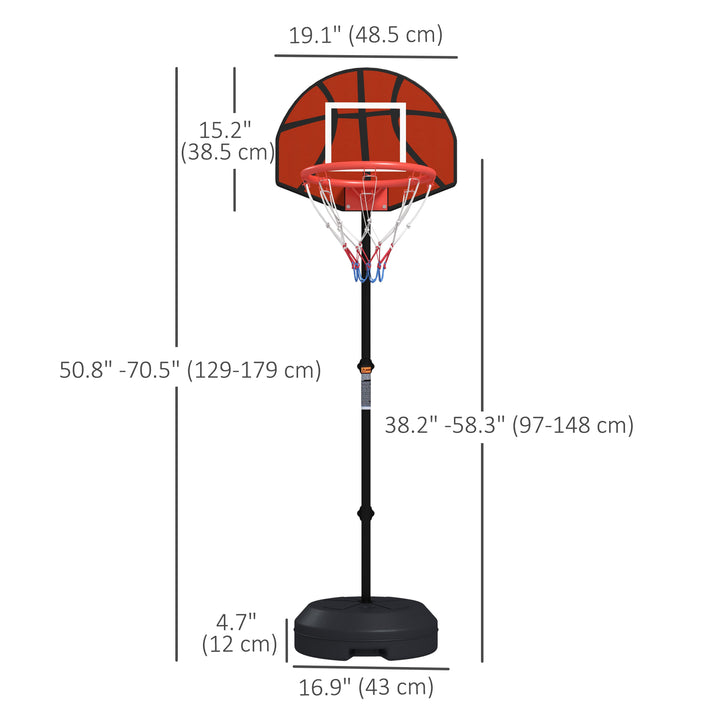 Soozier 3-5ft Basketball Hoop and Stand with Magenic Dartboard and Darts, 15" Backboard, Weighted Base for Teens Youth