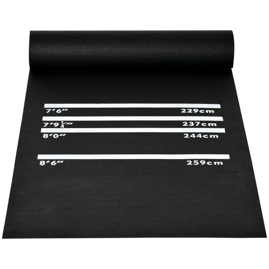 Soozier 9.8 x 2 ft Professional Rubber Dart Mat with 4 Throwing Distances for Pub Club Home, Black