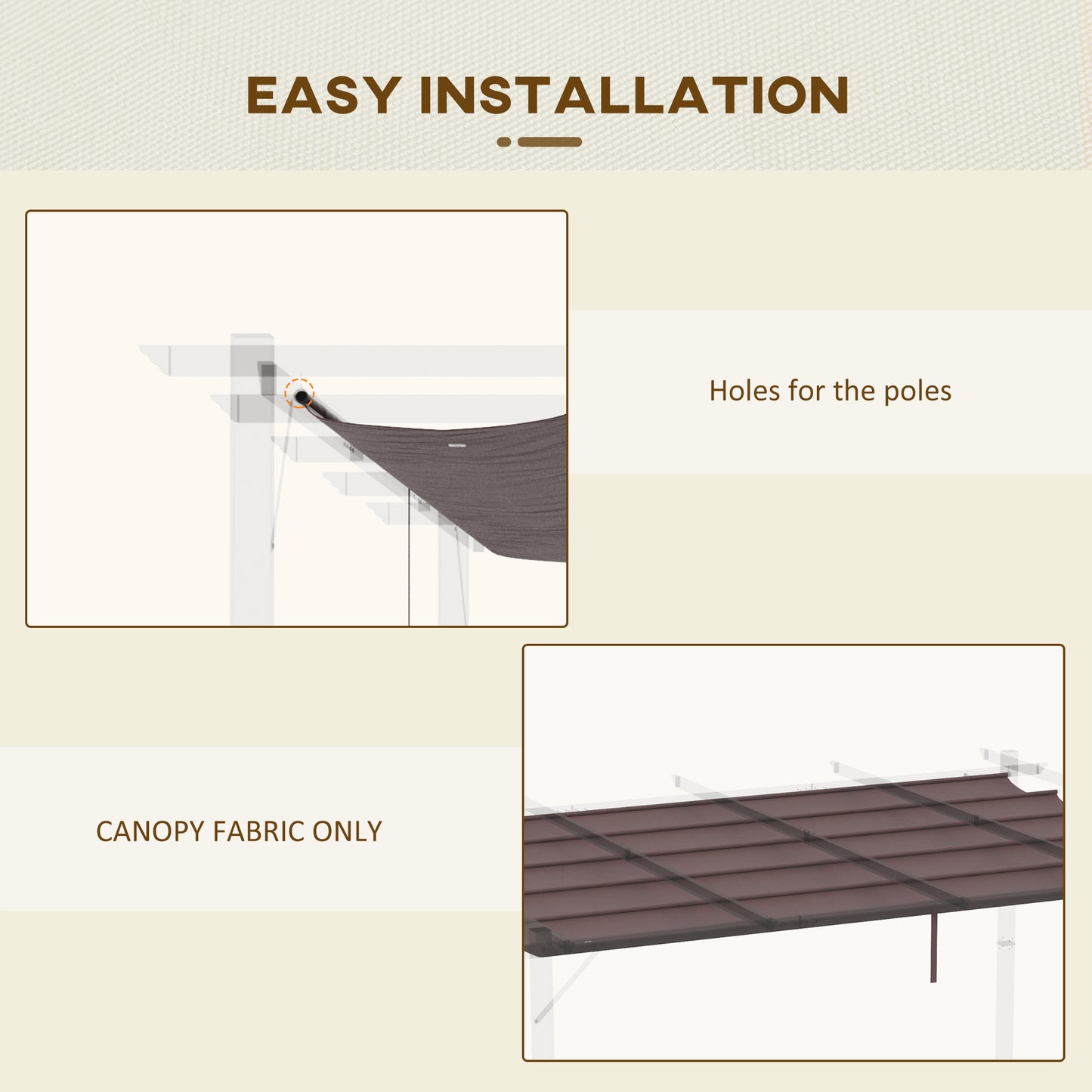 Outsunny Retractable Pergola Canopy Cover Replacement for 10' x 13' Pergola, Dark Grey