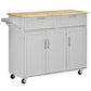 HOMCOM Modern Kitchen Island, Utility Kitchen Serving Cart with 2 Storage Drawers & Cabinets for Dining Room, Black
