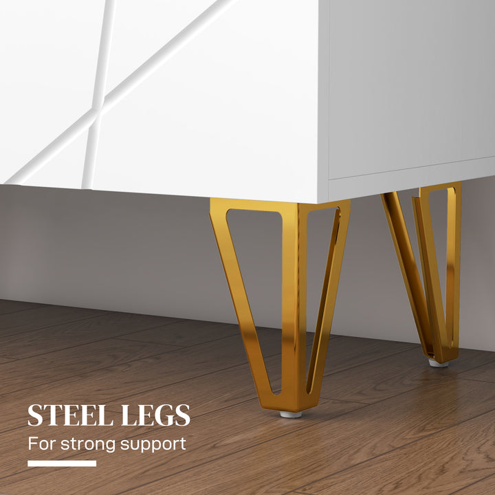 HOMCOM Narrow Shoe Storage Cabinet with Soft-Close Hinges and Adjustable Shelves for 15-20 Pairs of Shoes, High Gloss White