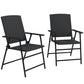Outsunny Outdoor Wicker Dining Chair Set of 4, Rattan Foldable Chair with Steel Frame for Garden, Backyard, Porch, Brown