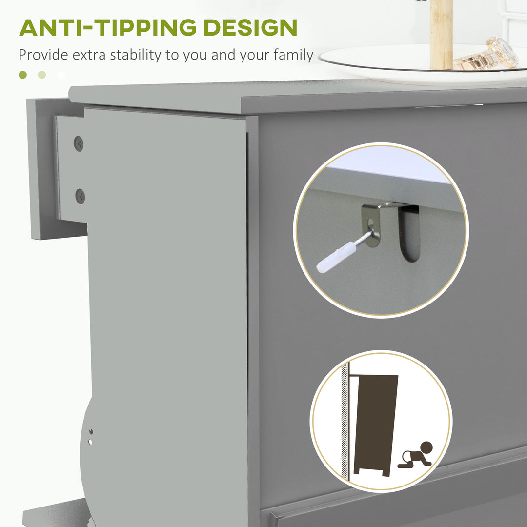 HOMCOM Slim Shoe Storage with 2 Flip Drawers and Adjustable Shelves Shoe Cabinet Organizer for 8 Pair,  White