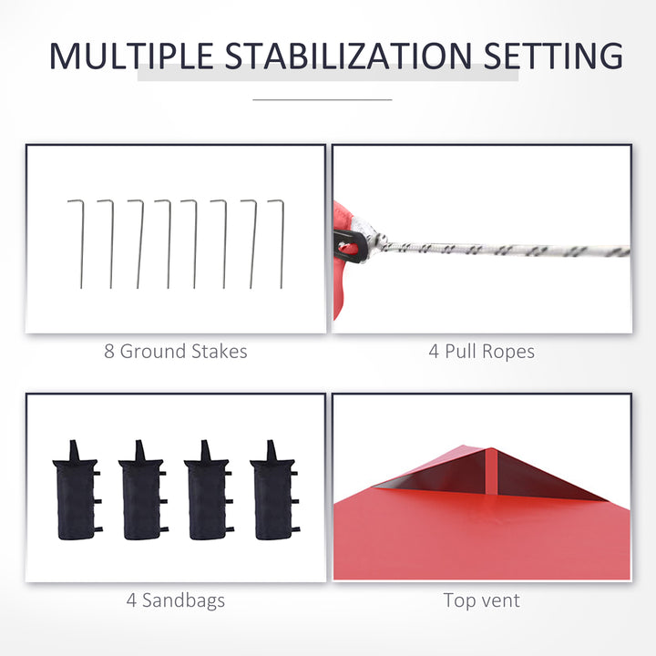 Outsunny 10' x 10' Pop Up Canopy Tent, Instant Sun Shelter, Tents for Parties, with Wheeled Carry Bag, Blue