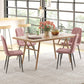 HOMCOM Dining Chairs Set of 4, Upholstered Dining Room Chairs with Steel Legs, Modern Kitchen Chair for Dining Room, Grey