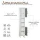 HOMCOM 69.5"H Tall Bathroom Cabinet, Free Standing Tower Cabinet with 2 Doors, Shelves Space Saving Vertical Slim Home Storage Furniture, White