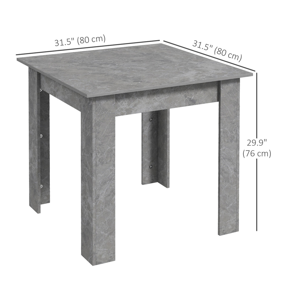 HOMCOM Square Dining Table, Modern Dining Room Table with Faux Cement Effect, Space Saving Small Kitchen Table, Cement Grey