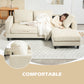 HOMCOM L Shaped Couch, L Shape Sofa with Chaise Lounge and Spring Cushion for Living Room, Bedroom, Grey