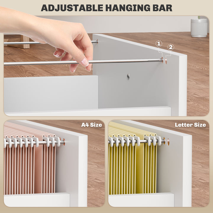 HOMCOM 3-Drawer Small Filing Cabinet with Lock, Vertical Office Storage Cabinet with Wheels for Home Office, Black