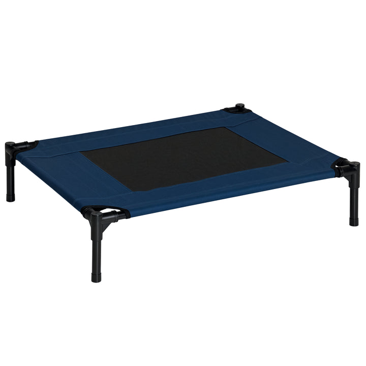PawHut Elevated Dog Bed, Raised Dog Cot for M Sized Dogs, Indoor & Outdoor, 30" x 24" x 7", Blue
