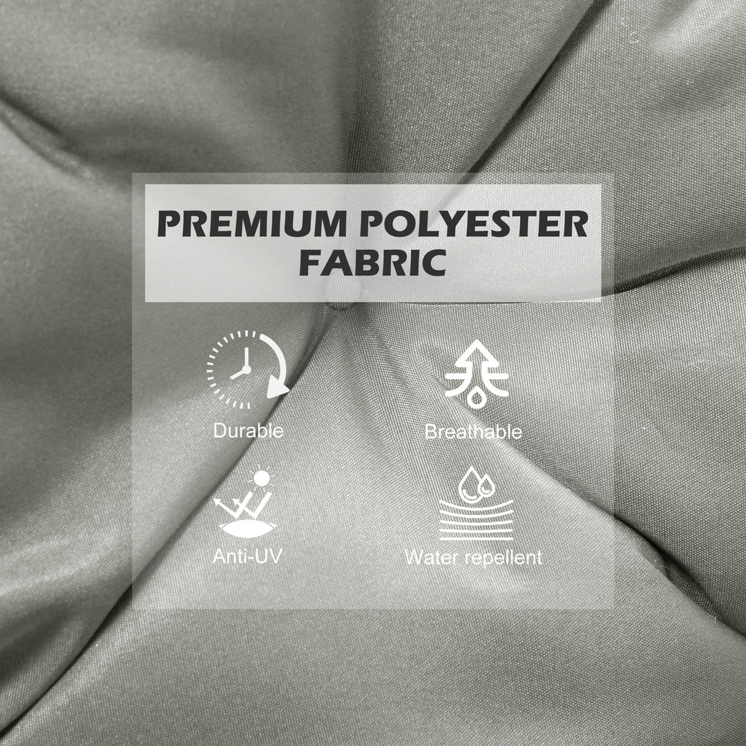 Outsunny Patio Chair Cushions Set of 2, 39" x 20" x 3" Outdoor Tufted Cushion Set with Ties for Indoor Outdoor Garden Furniture, Dark Grey