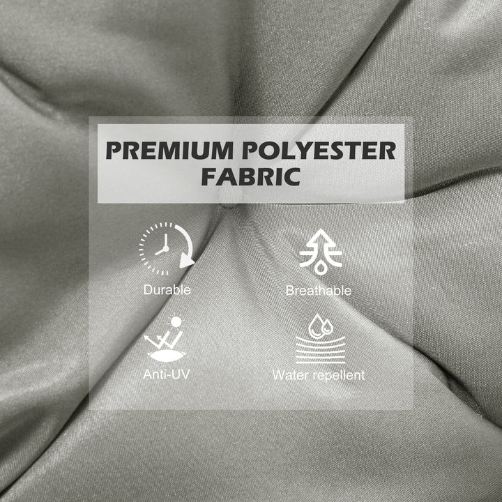 Outsunny Patio Chair Cushions Set of 2, 39" x 20" x 3" Outdoor Tufted Cushion Set with Ties for Indoor Outdoor Garden Furniture, Dark Grey