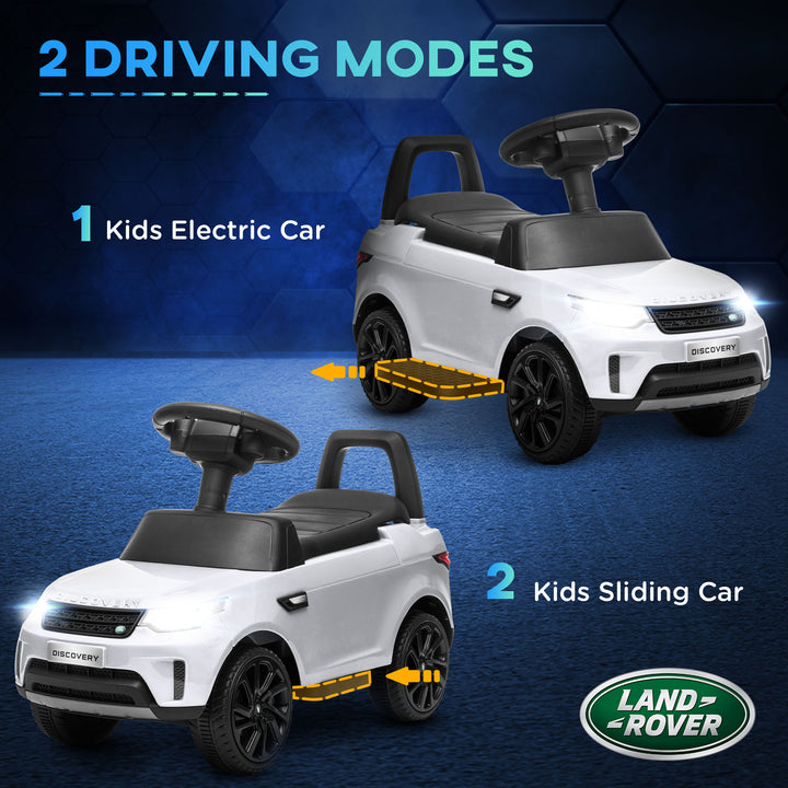 Qaba 2 in 1 6V Land Rover Licensed Electric Car for Kids, Sliding Car with Music Horn Headlights, for 18-60 Months White