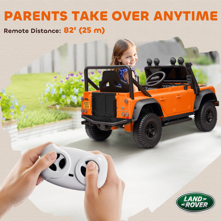 Qaba Land Rover Licensed Kids Ride on Truck with Remote Control, Spring Suspension, LED Lights, 3 Speed, Dark Green