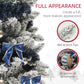HOMCOM 5ft Prelit Artificial Christmas Tree with Blue Ornaments, Flocked Christmas Tree with LED Lights for Holiday