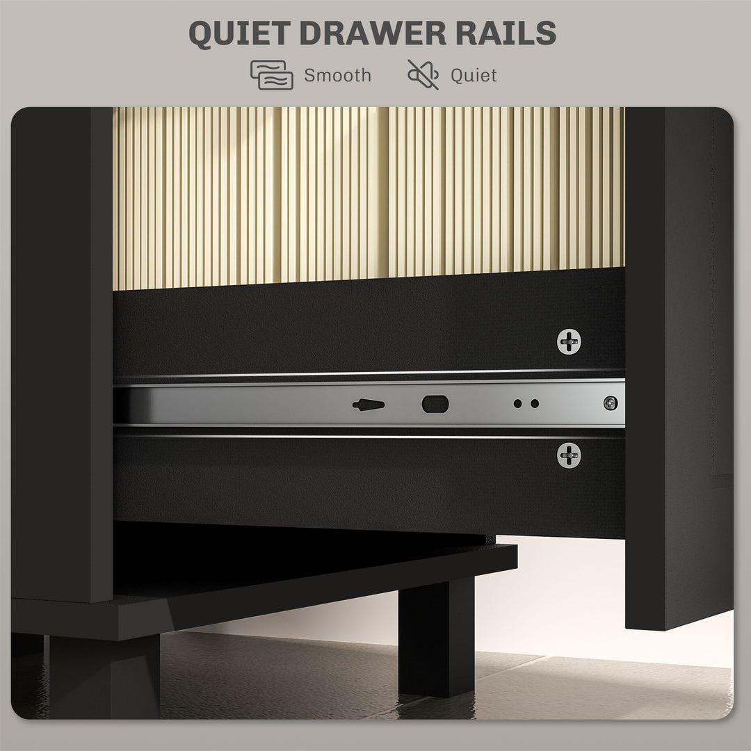 HOMCOM 4 Drawer File Cabinet with Lock, Office Filing Cabinet, A4 Letter Size, Hanging File Folders, White