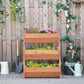 Outsunny 3 Tier Elevated Planter Box, Vertical Wooden Raised Garden Bed for Flowers, Vegetables, Herbs, 26" x 30" x 30", Green