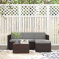Outsunny 3 Pieces Patio Furniture Set with Cushions, Outdoor PE Rattan Wicker Conversation Corner Sofa Set with Glass Top Table and Adjustable Foot for Garden, Lawn, Cream White
