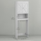 HOMCOM Over The Toilet Cabinet, Modern Bathroom Above Toilet Storage with Barn Doors and Open Shelf, White