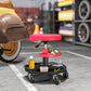 HOMCOM Rolling Garage Stool, 300 LBS Capacity Padded Mechanic Stool with 2.5" Wheels, Adjustable Height 15" -19.7", Red