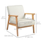 HOMCOM Mid-Century Modern Accent Chair Retro Fabric Armchair Wooden Arm Upholstered Lounge Chair for Living Room Floral