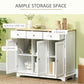HOMCOM Modern Sideboard, Buffet Cabinet with Storage Cabinets, Drawers and Adjustable Shelves for Living Room, White