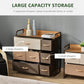 HOMCOM 7-Bin Dresser Storage Tower Cabinet Organizer Unit, Easy Pull Fabric Bins with Metal Frame for Bedroom