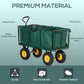 Outsunny 342L Utility Wagon Cart with Removable Mesh Sides to Convert into Flatbed for Beach Lawn Yard