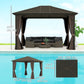 Outsunny 10' x 12' Deluxe Hardtop Gazebo Aluminum Frame Patio Gazebo Garden Sun Shelter Outdoor Pavilion, Coffee