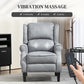 HOMCOM Massage Recliner Chair for Living Room, Push Back Recliner Sofa, Suede Wingback Reclining Chair with Extendable Footrest, Wood Legs, Remote Control, Side Pockets, Black