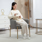 HOMCOM Fabric Armchair, Modern Accent Chair with Metal Legs for Living Room, Bedroom, Home Office, Cream White
