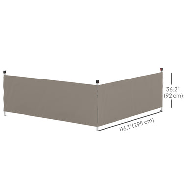 Outsunny Canopy Sidewalls for 10' x 10' or 10' x 20' Pop up Canopy, 2 PCS Canopy Half Walls Only, Grey