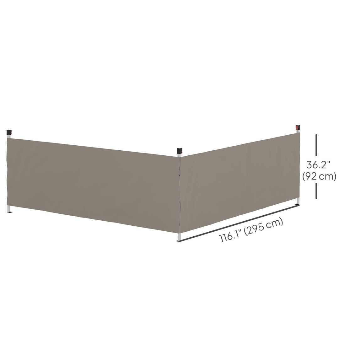 Outsunny Canopy Sidewalls for 10' x 10' or 10' x 20' Pop up Canopy, 2 PCS Canopy Half Walls Only, Grey