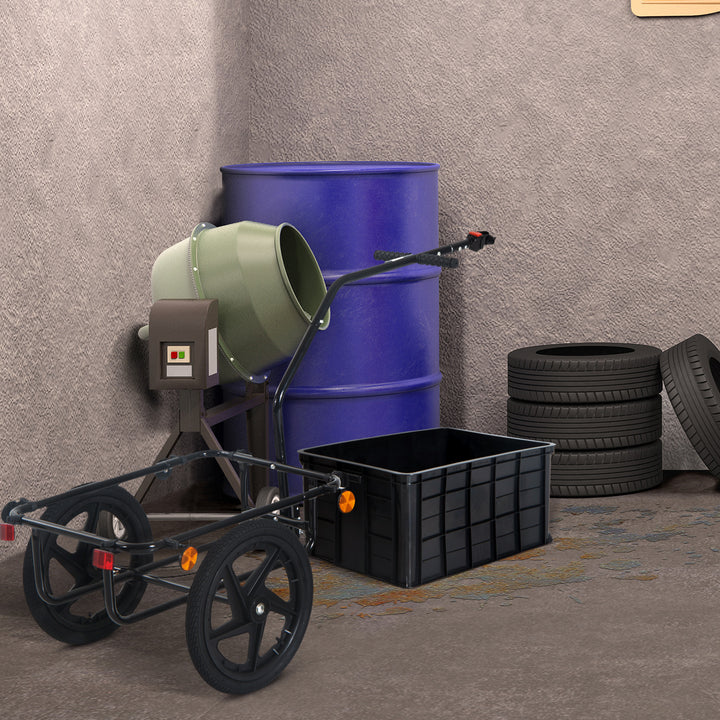 Aosom Multi-Functional Bike Trailer Steel Large Bike Luggage Cart Carrier Black