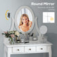 HOMCOM Vanity Desk with Stool, Makeup Vanity with 360Â° Rotating Oval Mirror, 5 Drawers and Padded Seat, Dressing Table for Bedroom, Black