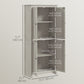 HOMCOM 72" Freestanding Storage Cabinet, Kitchen Pantry Cabinet with Doors and Shelves for Dining Room, White