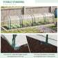 Outsunny 138"x39"x32" Transparent PVC Mini Tunnel Greenhouse Garden Green Grow Shed Portable Plant Flower Warm House Steel Frame Zipped Doors