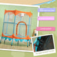 Qaba Trampoline for Kids, 4.6FT Mini Toddler Trampoline Indoor Outdoor with Handlebar, Safety Enclosure Net, Blue