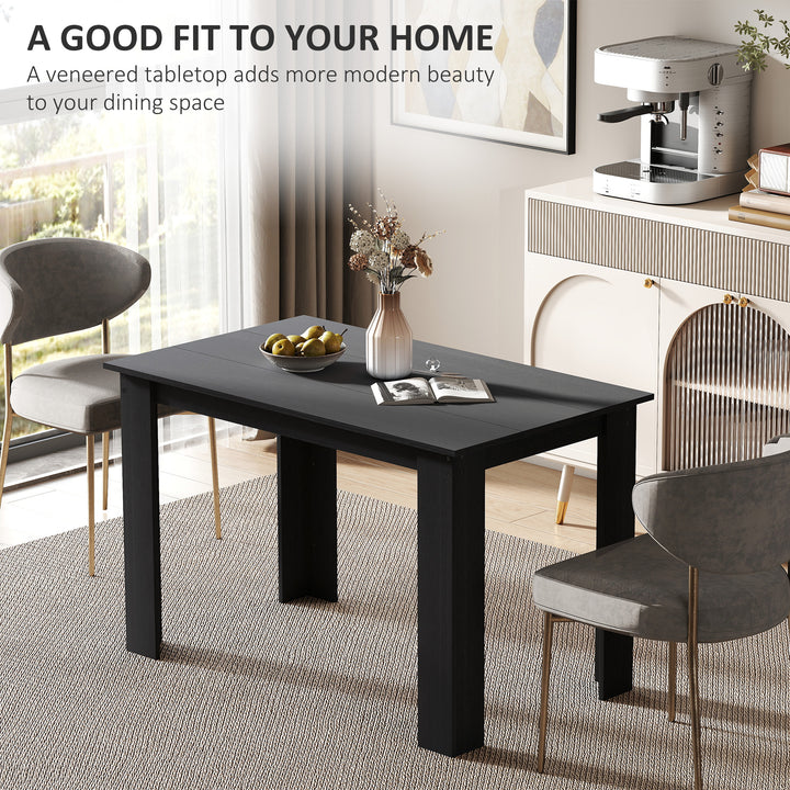 HOMCOM 47" Kitchen Table for 4-6 People, Dining Table with Wood Effect for Dining Room, Oak