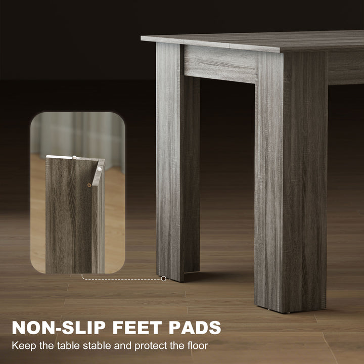 HOMCOM 63" Kitchen Table for 4-6 People, Dining Table with Wood Effect for Dining Room, Grey