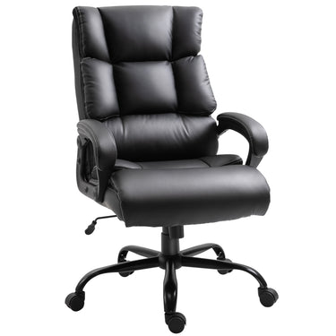 Vinsetto Ergonomic Heavy-Duty Office Chair with Adjustable Height, PU Leather, Rocker, 360° Swivel, 400lbs Capacity, Black