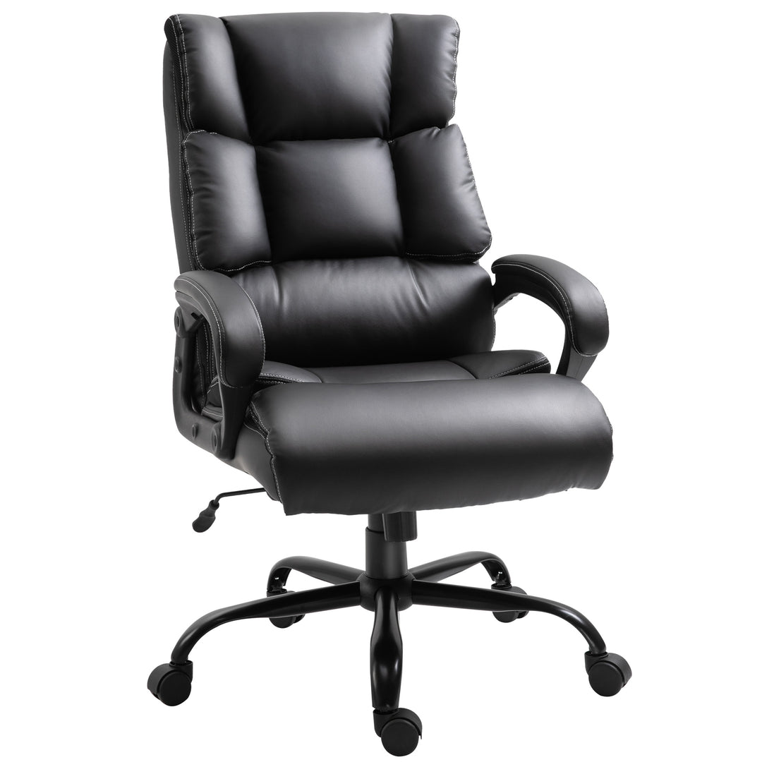Vinsetto Ergonomic Heavy-Duty Office Chair with Adjustable Height, PU Leather, Rocker, 360° Swivel, 400lbs Capacity, Black