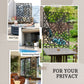Outsunny Garden Privacy Screen, Decorative Outdoor Divider, Metal Privacy Screen with Stand, Irregular Fence Style, Black