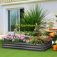 Outsunny 6' x 3' x 1' Raised Garden Bed with 2 Trellis Tomato Cages, Steel Frame Elevated Planter Box, Black