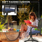 Outsunny 2 Pieces Patio Swivel Chairs with Cushion, Outdoor Swivel Rocker with Curved Armrests, Backrest for Garden, Balcony, Porch, Navy Blue